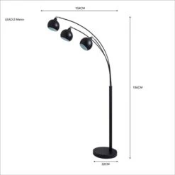 Dunelm Herm 3 Arm Arc Black Floor Lamp 12 Dunelm Herm 3 Arm Arc Black Floor Lamp -Lighting Heaven 30674396 alt04