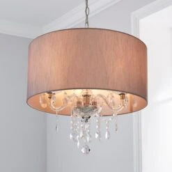 Dunelm Livia 3 Light Jewel Shaded Grey Chandelier