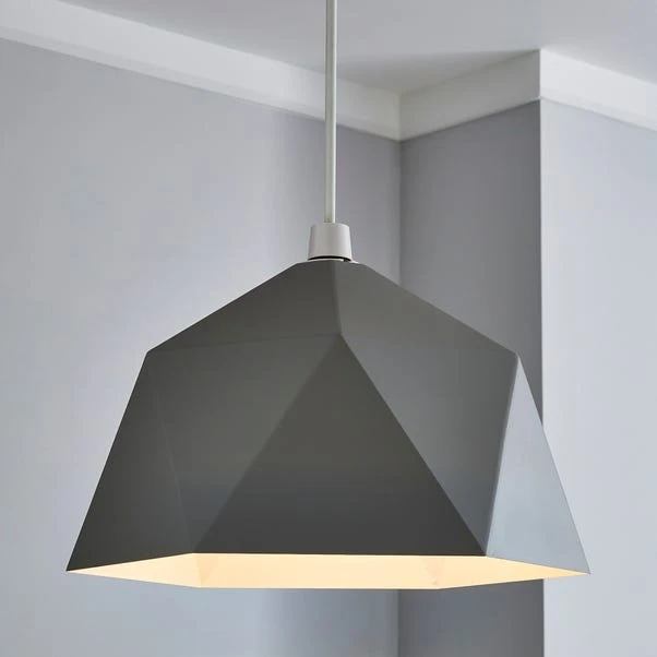 Dunelm Lily Geometric Easy Fit Pendant Grey 3 Dunelm Lily Geometric Easy Fit Pendant Grey