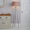 Dunelm Nora Tripod Floor Lamp Chrome -Lighting Heaven 30681843