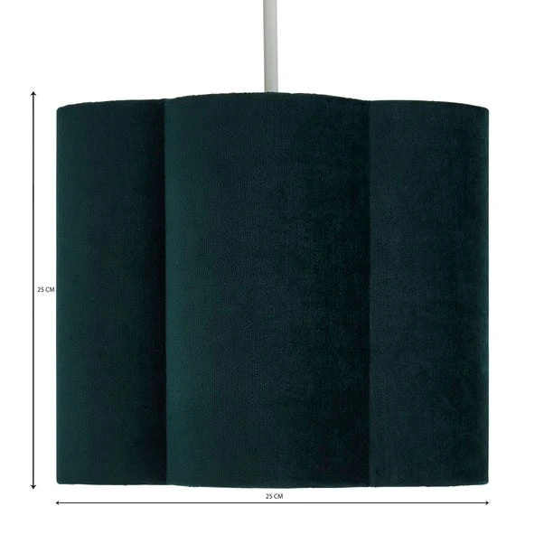 Dunelm Vivian 25cm Scallop Velvet Green Lamp Shade 6 Dunelm Vivian 25cm Scallop Velvet Green Lamp Shade - Image 4