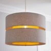 Dunelm Frea Lennox 45cm Ochre Drum Shade 2 Dunelm Frea Lennox 45cm Ochre Drum Shade -Lighting Heaven 30690580