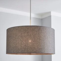 Dunelm Marl Felt 45cm Grey Drum Shade