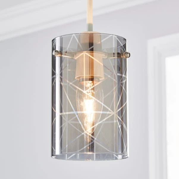 Dunelm Grayson Smoked Glass Easy Fit Pendant 3 Dunelm Grayson Smoked Glass Easy Fit Pendant