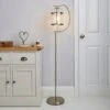Dunelm Hurricane Satin Nickel Floor Lamp -Lighting Heaven 30690743