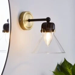 Dunelm Paulson Bathroom Wall Light Antique Brass