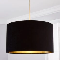Dunelm Clara Velvet Shade 40cm Black