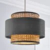 Dunelm Nova Velvet And Cane Shade 30cm -Lighting Heaven 30713815