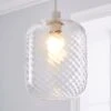Dunelm Elodie Ribbed Glass Easy Fit Pendant Clear Lustre -Lighting Heaven 30713821