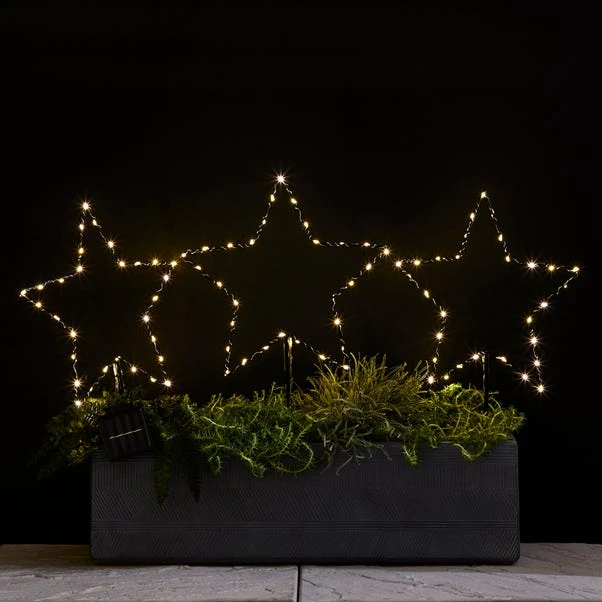 Dunelm Set Of 3 Star Solar Light Up Stake Lights 3 Dunelm Set Of 3 Star Solar Light Up Stake Lights