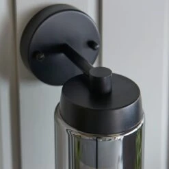 Dunelm Ellison Matt Black Smoked Glass Outdoor Wall Light 13 Dunelm Ellison Matt Black Smoked Glass Outdoor Wall Light -Lighting Heaven 30730430 alt05