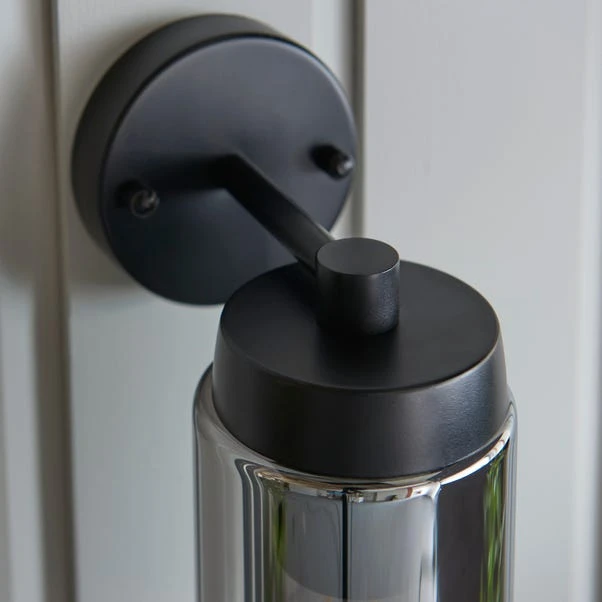 Dunelm Ellison Matt Black Smoked Glass Outdoor Wall Light 8 Dunelm Ellison Matt Black Smoked Glass Outdoor Wall Light - Image 6