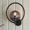 Dunelm Fort Halo Black Smoked Glass Outdoor Wall Light 2 Dunelm Fort Halo Black Smoked Glass Outdoor Wall Light -Lighting Heaven 30730434