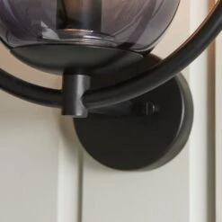 Dunelm Fort Halo Black Smoked Glass Outdoor Wall Light -Lighting Heaven 30730434 alt05