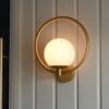 Dunelm Fort Halo Gold Frosted Glass Outdoor Wall Light 2 Dunelm Fort Halo Gold Frosted Glass Outdoor Wall Light -Lighting Heaven 30730435