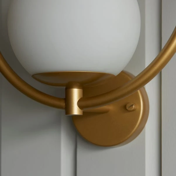 Dunelm Fort Halo Gold Frosted Glass Outdoor Wall Light 6 Dunelm Fort Halo Gold Frosted Glass Outdoor Wall Light - Image 4