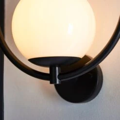 Dunelm Fort Halo Black Opal Glass Outdoor Wall Light -Lighting Heaven 30730436 alt02