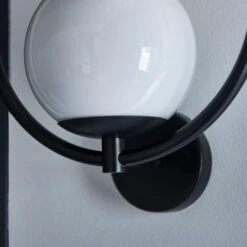 Dunelm Fort Halo Black Opal Glass Outdoor Wall Light -Lighting Heaven 30730436 alt03