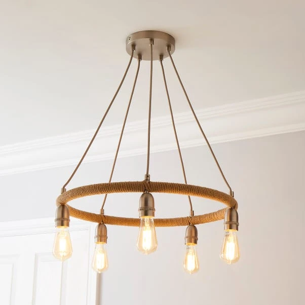 Dunelm Shelley Rope 5 Light Ceiling Fitting 3 Dunelm Shelley Rope 5 Light Ceiling Fitting