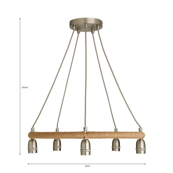 Dunelm Shelley Rope 5 Light Ceiling Fitting 8 Dunelm Shelley Rope 5 Light Ceiling Fitting - Image 6