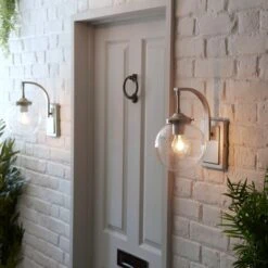 Dunelm Twain Outdoor 17cm Globe Glass Wall Light -Lighting Heaven 30730560 alt03