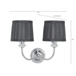 Dorma Genevieve 2 Light Grey Wall Light -Lighting Heaven 30730572 alt07