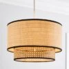 Dunelm Malika Cane 2 Tier Easy Fit Pendant -Lighting Heaven 30730579