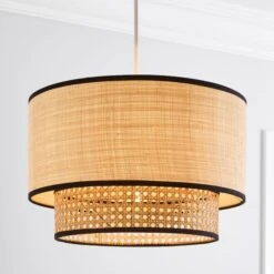 Dunelm Malika Cane 2 Tier Easy Fit Pendant