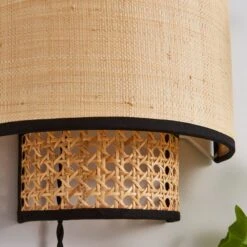 Dunelm Malika Cane Easy Fit Plug In Wall Light -Lighting Heaven 30730582 alt04