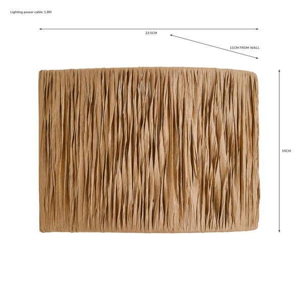 Dunelm Ruolan Raffia Wall Light 8 Dunelm Ruolan Raffia Wall Light - Image 6