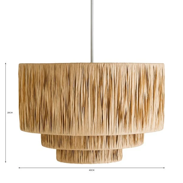 Dunelm Ruolan Raffia 3 Tier Pendant Shade Shade 8 Dunelm Ruolan Raffia 3 Tier Pendant Shade Shade - Image 6
