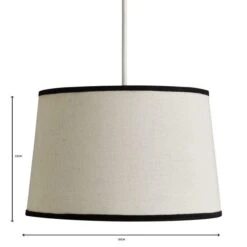 Dunelm Liza Linen Trim Tapered Lamp Shade -Lighting Heaven 30730590 alt06