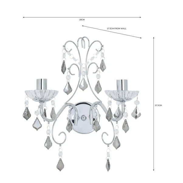 Dunelm Sophy 2 Light Wall Light 6 Dunelm Sophy 2 Light Wall Light - Image 5