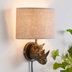 Dunelm Rob The Rhino Easy Fit Plug In Wall Light