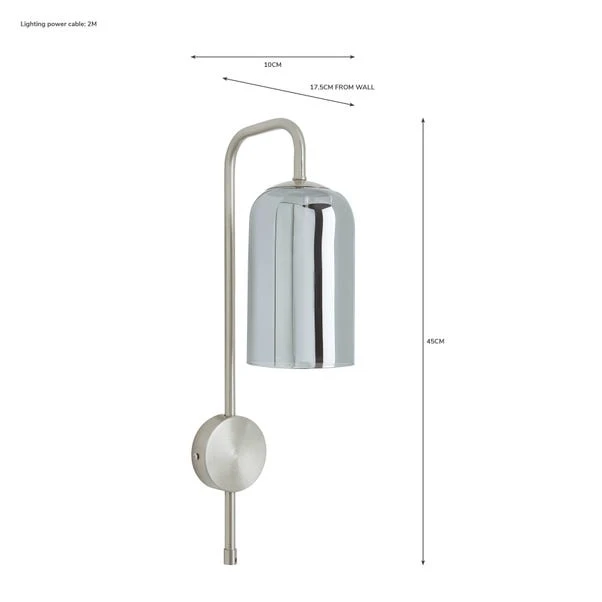 Dunelm Palazzo Chrome Easy Fit Plug In Wall Light 8 Dunelm Palazzo Chrome Easy Fit Plug In Wall Light - Image 6