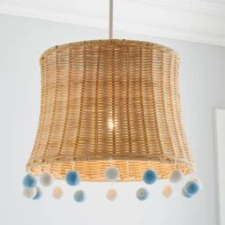 Dunelm Fiesta Rattan Pom Pom Easy Fit Pendant Shade