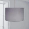 Dunelm Luna Drum Lamp Shade 20cm Dove Grey 1 Dunelm Luna Drum Lamp Shade 20cm Dove Grey -Lighting Heaven 30734628