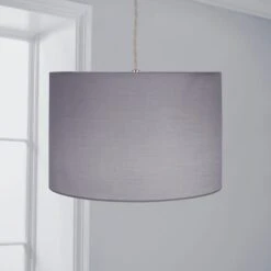 Dunelm Luna Drum Lamp Shade 20cm Dove Grey