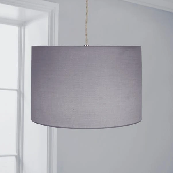 Dunelm Luna Drum Lamp Shade 20cm Dove Grey 3 Dunelm Luna Drum Lamp Shade 20cm Dove Grey