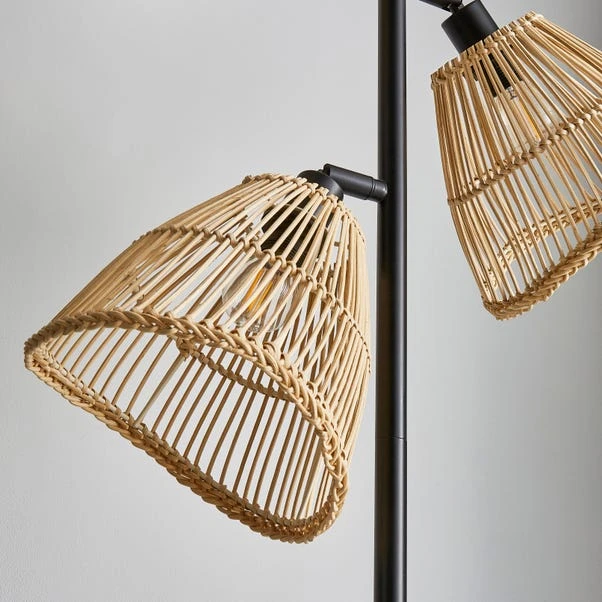 Elements Jaula 3 Light Rattan Floor Lamp 5 Elements Jaula 3 Light Rattan Floor Lamp - Image 3
