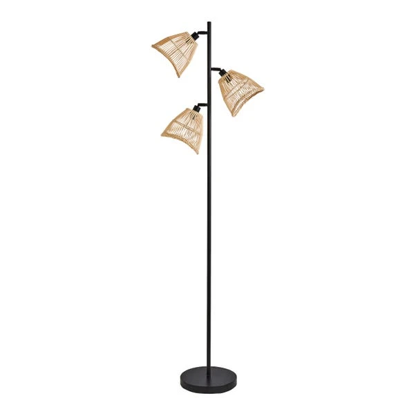 Elements Jaula 3 Light Rattan Floor Lamp 7 Elements Jaula 3 Light Rattan Floor Lamp - Image 5