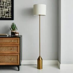 Dunelm Sole Gold Floor Lamp -Lighting Heaven 30752943 alt01