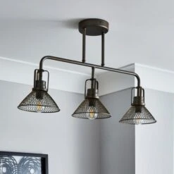 Dunelm Nicholas 3 Light Industrial Ceiling Fitting -Lighting Heaven 30753354 alt01