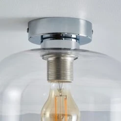 Dunelm Palazzo Clear 1 Light Flush Fitting -Lighting Heaven 30753371 alt03