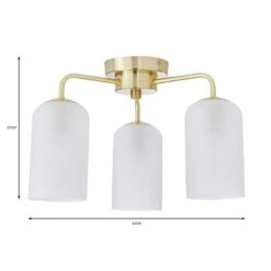 Dunelm Palazzo Gold 3 Light Semi Flush Fitting -Lighting Heaven 30753376 alt07