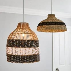 Dunelm Yanha Rattan Easy Fit Pendant 40cm -Lighting Heaven 30753433 alt06
