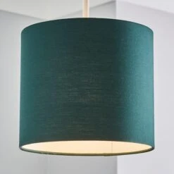 Dunelm Ava Bottle Green Drum Shade 20cm