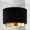 Dunelm Nesa Gold Black Velvet 2 Tier Shade -Lighting Heaven 30755587