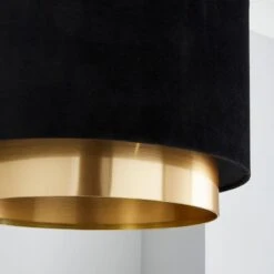 Dunelm Nesa Gold Black Velvet 2 Tier Shade -Lighting Heaven 30755587 alt02