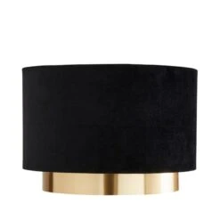 Dunelm Nesa Gold Black Velvet 2 Tier Shade -Lighting Heaven 30755587 alt05